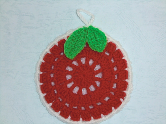 アクリルたわし‐フルーツセット(レッド) 2枚目の画像