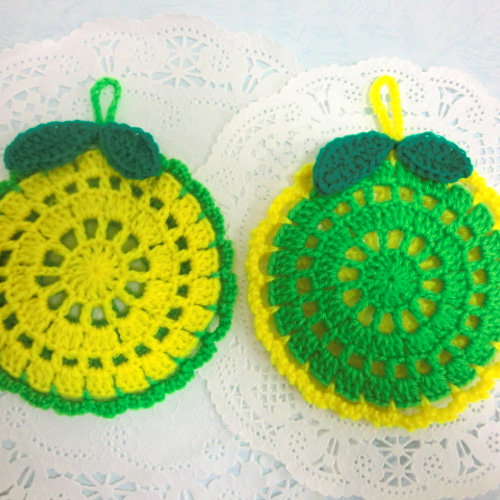 アクリルたわし‐フルーツセット(グリーン) その他キッチン小物