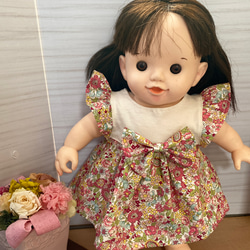 受注制作】ぽぽちゃん服 小花柄フリルワンピース その他人形