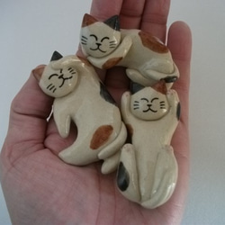 猫の箸置き５個セット（三毛ミックス） 4枚目の画像