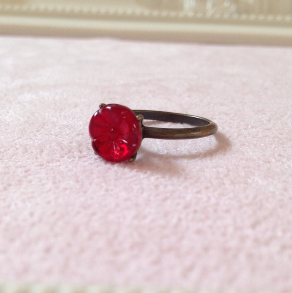 ruby flower ring 1枚目の画像