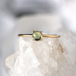 4mm*ペリドット　大粒　天然石　リング　誕生日　クリスマス　プレゼント　シンプル　指輪　8月誕生石　グリーン　緑 1枚目の画像