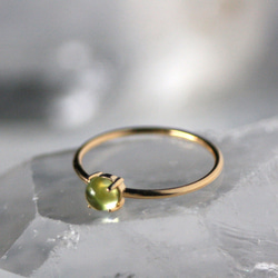 4mm*ペリドット　大粒　天然石　リング　誕生日　クリスマス　プレゼント　シンプル　指輪　8月誕生石　グリーン　緑 4枚目の画像