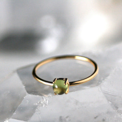 4mm*ペリドット　大粒　天然石　リング　誕生日　クリスマス　プレゼント　シンプル　指輪　8月誕生石　グリーン　緑 8枚目の画像