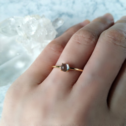4mm*ブルートパーズ　大粒天然石　リング　誕生日　クリスマス　プレゼント　シンプル　指輪　11月誕生石　トパーズ 2枚目の画像