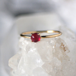 4mm*ルビー 大粒天然石 リング 誕生日 クリスマス プレゼント シンプル