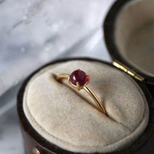 4mm*ルビー 大粒天然石 リング 誕生日 クリスマス プレゼント シンプル