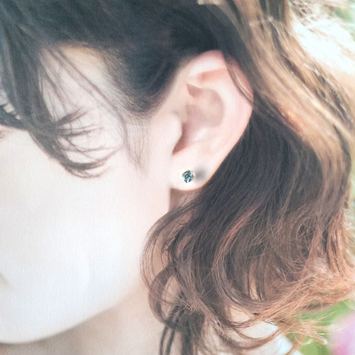 5mm大粒 アクアマリン 天然石 宝石質AAA 14kgf ピアス