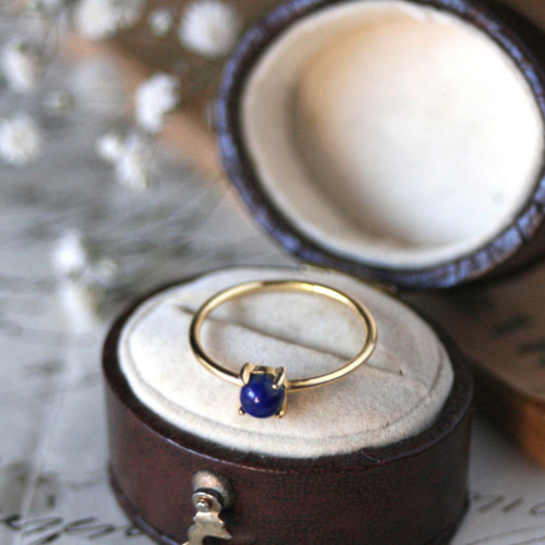 4mm大粒*ラピスラズリ 天然石 ラピス リング クリスマス 誕生日