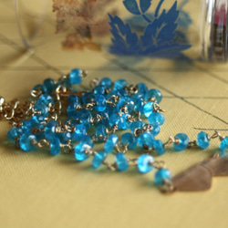 【14kgf】宝石質AAA天然石ブルーアパタイト ハートネックレス 5枚目の画像