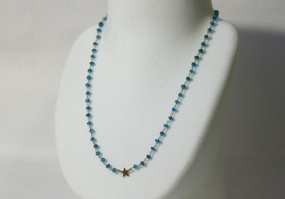 【宝石質AAA】天然石ブルーアパタイト　ネックレス 2枚目の画像