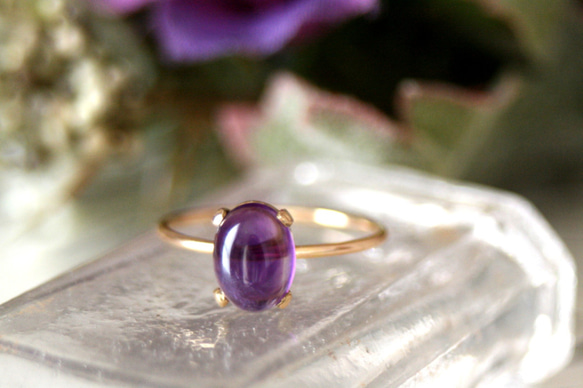 大粒14kgf*天然石アメジストリング 2月誕生石 誕生日 クリスマス