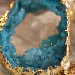 【天然石】淡水パールとドゥルージークオーツネックレス ブルー 1枚目の画像