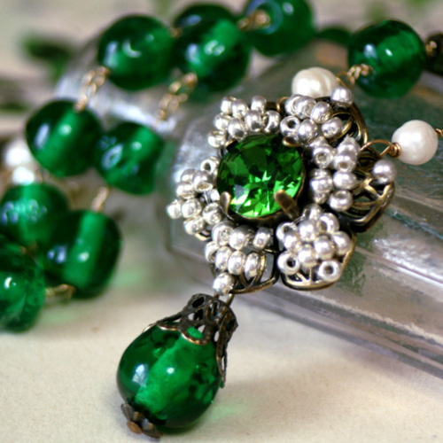 ミリアムハスケル】ネックレス（グリーン）