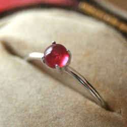 ルビー*4mm大粒宝石質 天然石 シルバーリング 誕生日 クリスマス
