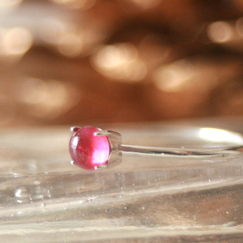 ルビー*4mm大粒宝石質 天然石 シルバーリング 誕生日 クリスマス