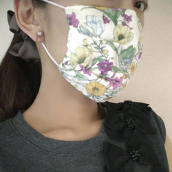即納*涼しい夏用マスク　大人用　夏マスク　ダブルガーゼ 　ガーゼ　日本製　マスク　プリーツマスク　マスクカバー 1枚目の画像