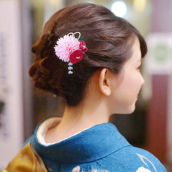 畢業典禮髮飾和服梅梅裙褲753成人禮日本鞦韆袖鞦韆袖粉紅色媽媽 第4張的照片