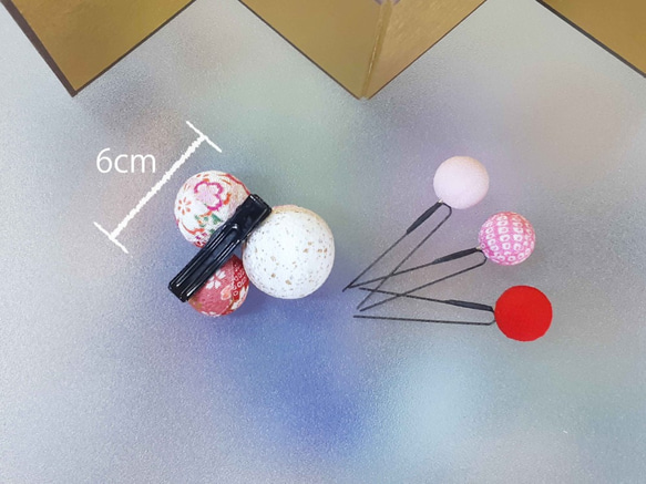 Furisode 髮飾 Shichigosan 成年和服粉紅色日本 Chirimentama 髮夾 第5張的照片