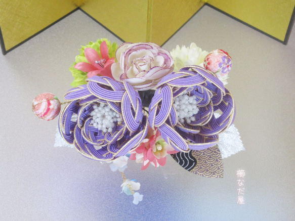 和服髮飾Mizuhikari Hanakozai成人表達Shichigosan髮飾和服紫色婚禮 第1張的照片