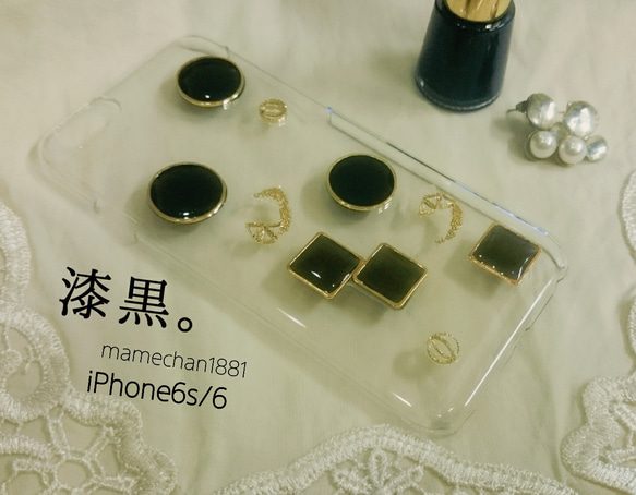 ●漆黒●iPhoneX/8/7/6s/6●iPhoneケース● 1枚目の画像