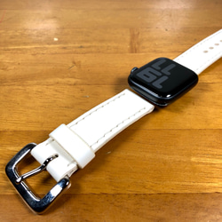 ※現品限り【apple Watch】 レザーバンド 【姫路レザー純白】ヌメ革【アップルウォッチ】レザーベルト 6枚目の画像