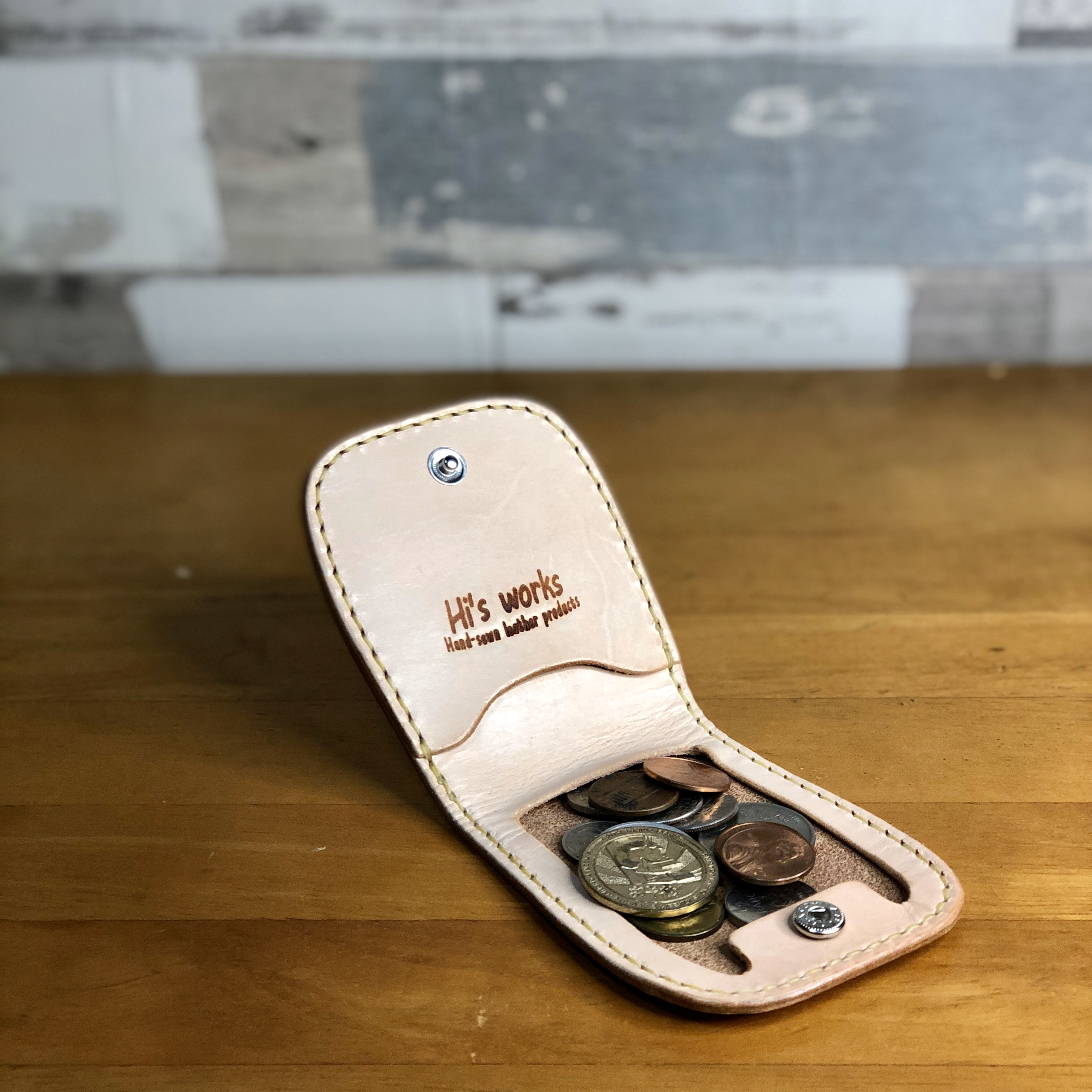 コインケース 【ヌメ革ナチュラル】小銭入れ　コンパクト