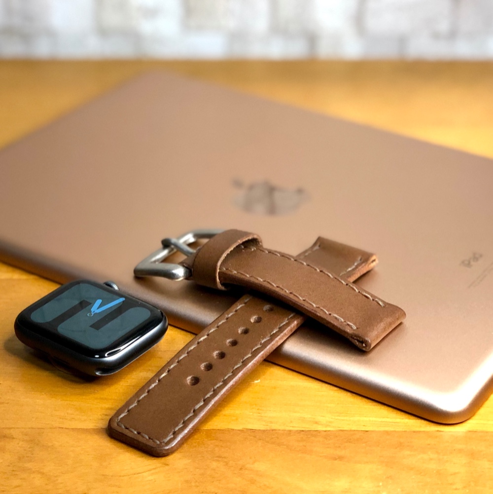 ※受注製作【apple Watch】 レザーバンド 栃木レザーヌメ革 チョコ【アップルウォッチ】レザーベルト