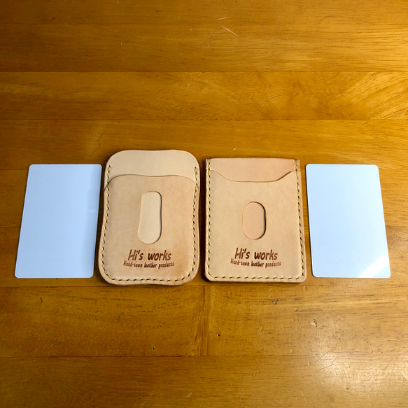 ヌメ革パスケース【ナチュラル】 ラウンドモデル・スクエアモデル　カードケース 8枚目の画像