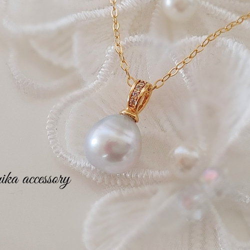 南洋真珠バロックパールネックレス14kgf 「ほぼラウンドに近いです