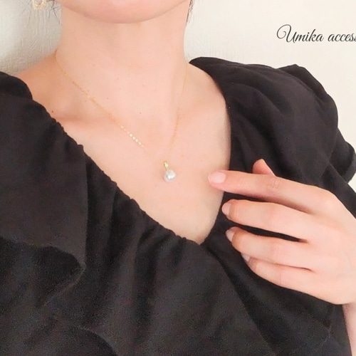 南洋真珠バロックパールネックレス14kgf 「ほぼラウンドに近いです