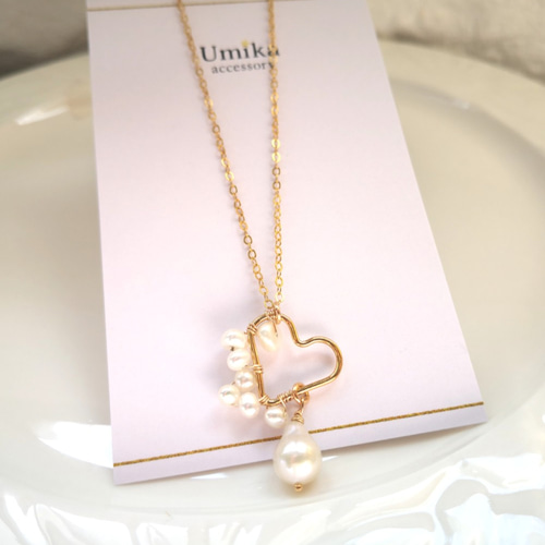 Ｇちゃん ♦︎14kgf淡水パールフラワーカービングネックレス Gちゃん ♦︎14kgf淡水パールフラワーカービングネックレス G