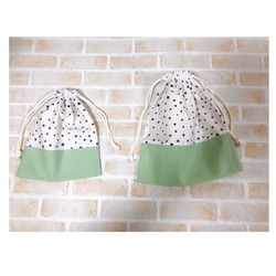 専用★ハンドメイド✳︎縦長巾着　テラゾー柄　縄跳び袋や母子手帳入れ、通帳入れにも♪ 専用☆ハンドメイド✳︎縦長巾着 テラゾー柄 縄跳び袋や母子手帳入れ