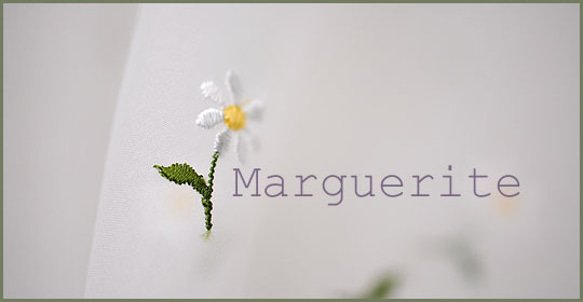 オーガンジーに可愛いマーガレットの刺しゅう生地--1ｍ 4枚目の画像