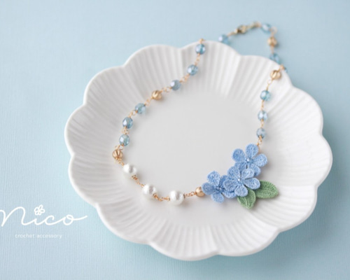 北欧暮らしの道具店］KAORU シルバーレース編みネックレス 手帳付き