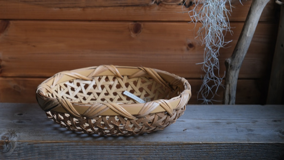 【竹細工】たか　鉄線編みざる SALE！】鉄線編みのざる【竹かご】 その他素材 けせら工房 通販