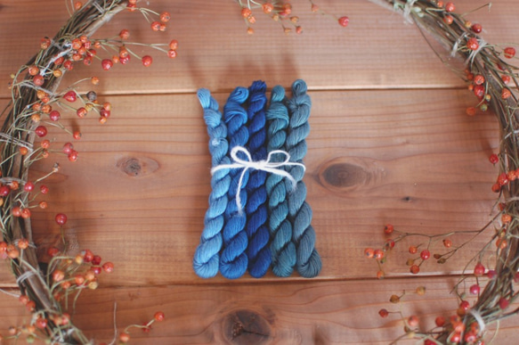 藍染刺し子糸　５色セット 2枚目の画像