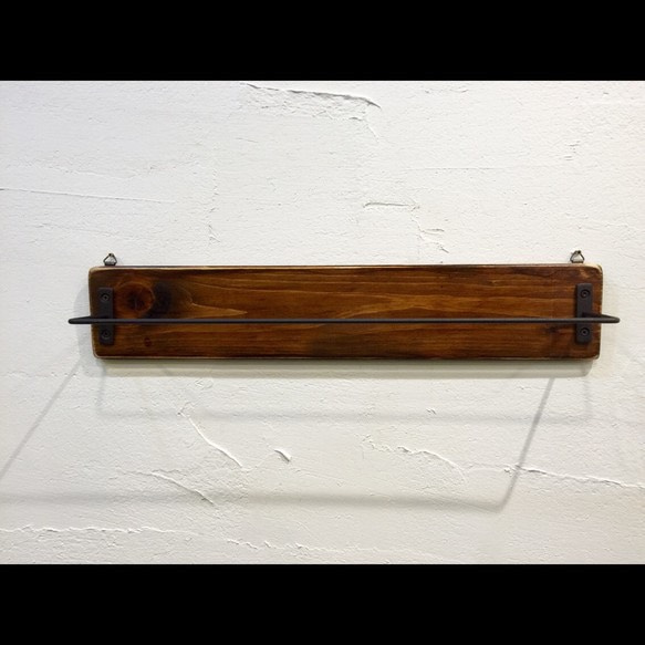 古董風棕色木製毛巾架 附鐵稈 第4張的照片