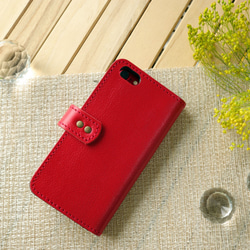 毛付き革ハラコ「ホルスタイン」 手帳型スマホケース iPhone,Xperia 4枚目の画像