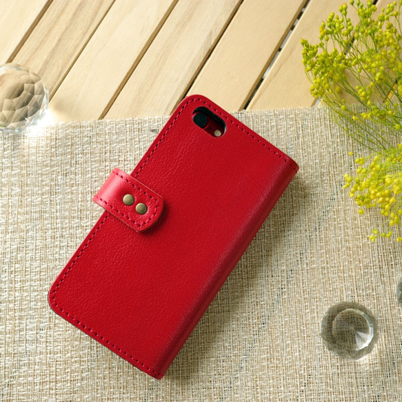 毛付き革ハラコ「ホルスタイン」 手帳型スマホケース iPhone,Xperia 4枚目の画像