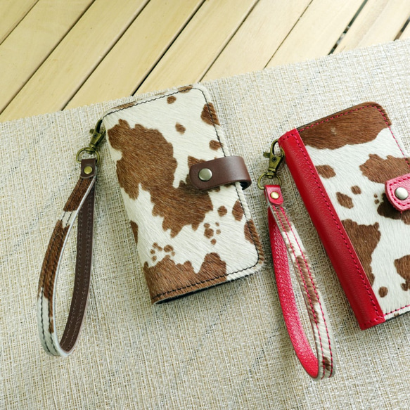 毛付き牛革ハラコ レザースマホケース用ストラップ（8種類） 4枚目の画像