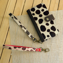 毛付き牛革ハラコ レザースマホケース用ストラップ（8種類） 5枚目の画像