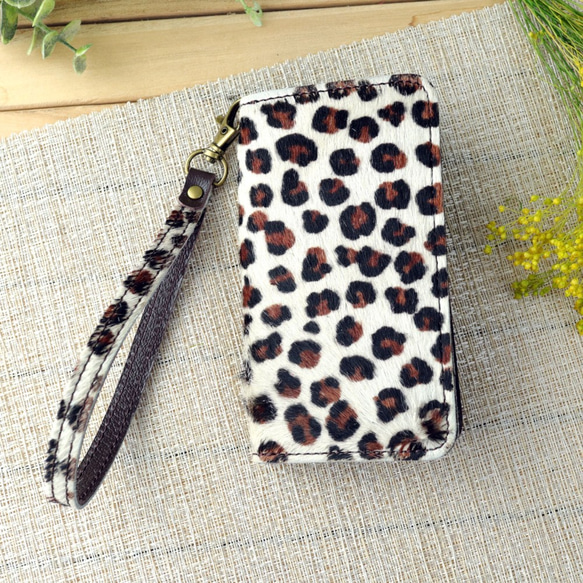 毛付き牛革ハラコ レザースマホケース用ストラップ（8種類） 6枚目の画像