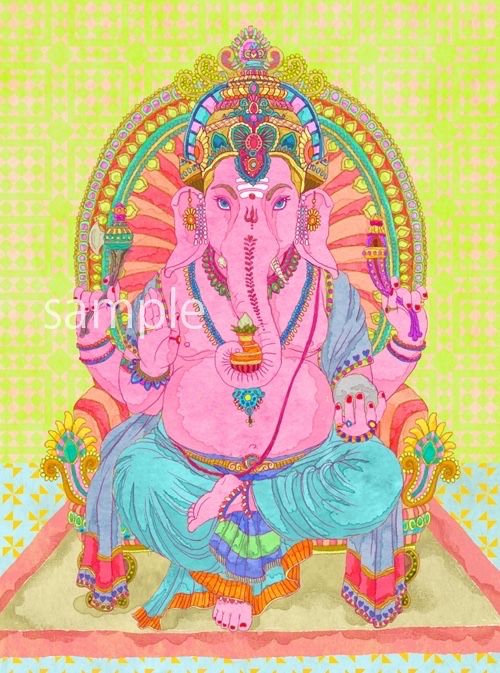 【一点物アート】Ganesha-ガネーシャ-【引き寄せ・イラスト】 一点物アート】Ganesha-ガネーシャ-【引き寄せ・イラスト】 一点