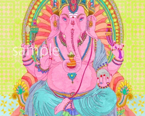 ガネーシャのイラスト(A4サイズ) 写真・グラフィック まき 通販