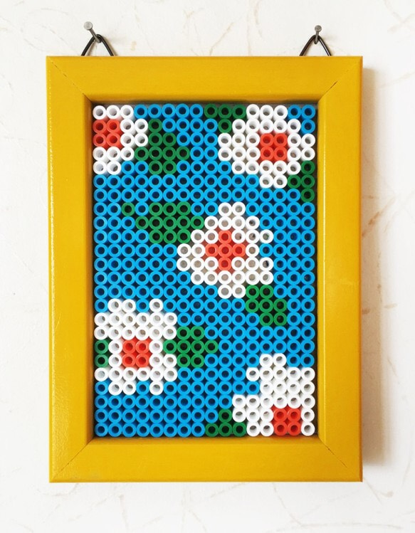 アイロンビーズで作成した絵画 ゼビウス」「ギャラガ」などでおなじみ「小野 Mr.Dotman 浩」と