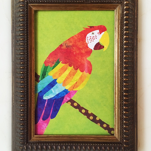 絵画　オウム　一点物 絵画オウム一点物