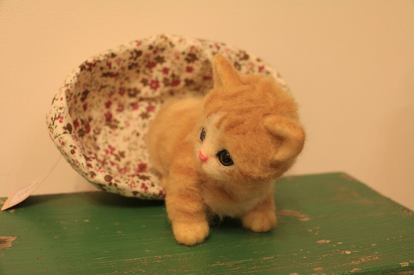 羊毛フェルト 猫 マンチカン 子猫 2枚目の画像