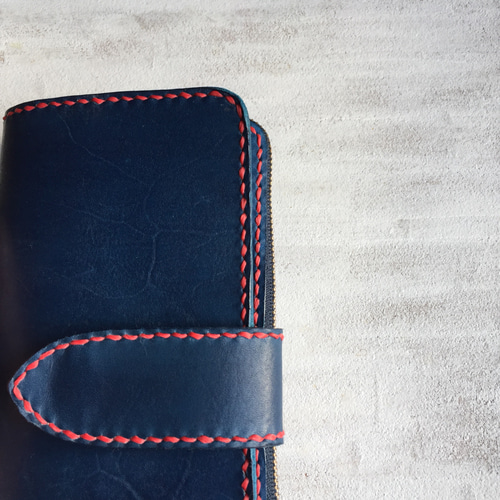 送料無料）こだわり過ぎな周さんの財布♪/デニムブルー 長財布 babyini  