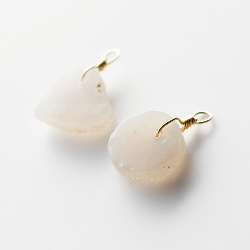 シーシェル カルセドニー フープピアス ハワイ Bella Anela #333 ウェーブ in circle シーグラス ピアス ハワイ BellaAnela #622